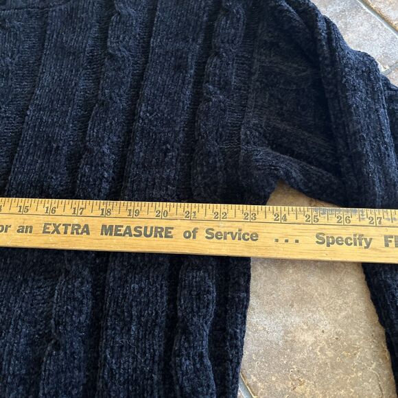 VTG 90s Chereskin Sweater Cable Knit  Style Size XL Black Long Sleeved - Picture 6 of 8